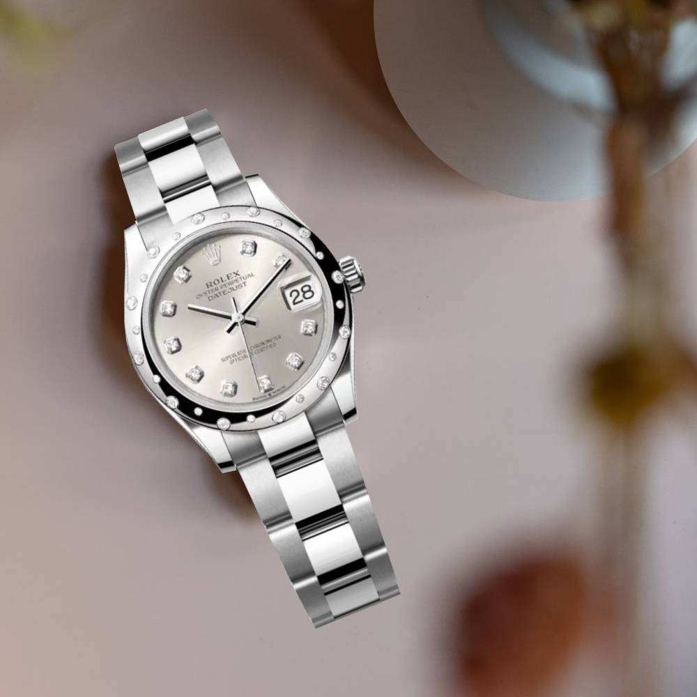 Rolex Datejust 31mm - Ref: 278344rbr-0031 - Silver Diamond Dial & Diamond Bezel, Stainless Steel Oyster Bracelet Women's Watch