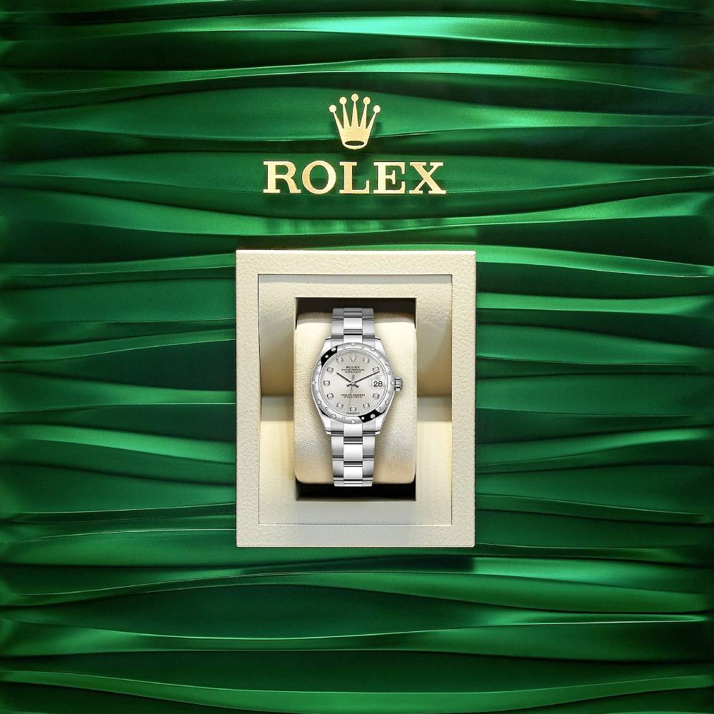 Rolex Datejust 31mm - Ref: 278344rbr-0031 - Silver Diamond Dial & Diamond Bezel, Stainless Steel Oyster Bracelet Women's Watch