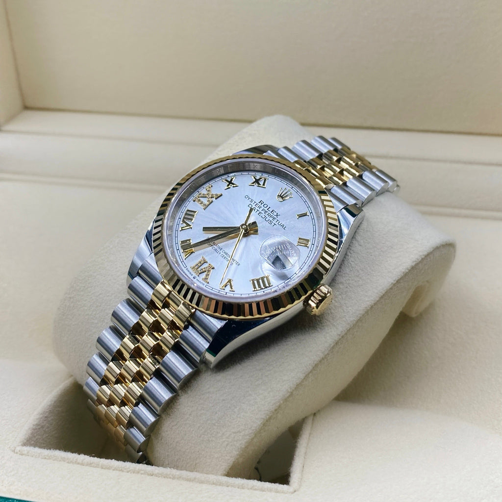 Rolex Datejust 36mm - Ref: 126233-0031 - Silver Roman Diamond Dial, Two Tone Stainless Steel & 18K Yellow Gold Jubilee Bracelet Watch