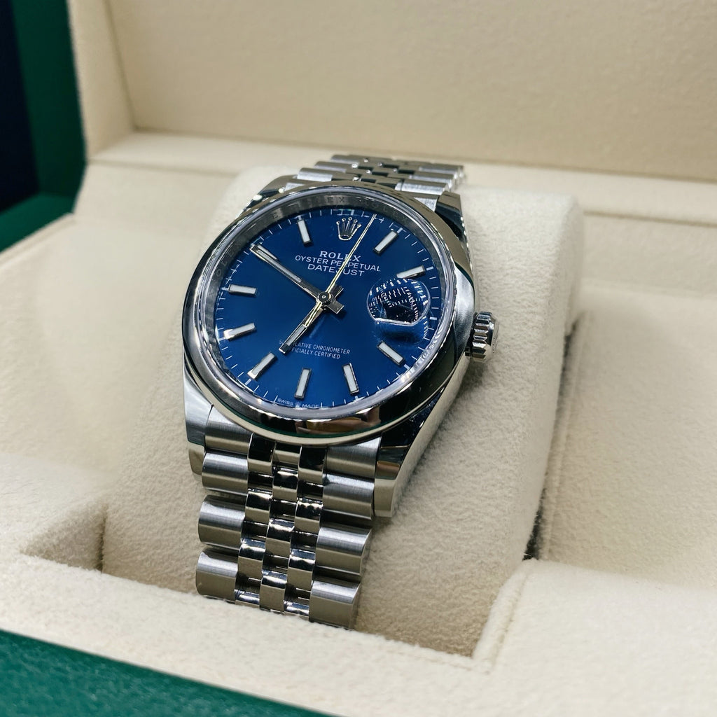 Rolex Datejust 36mm - Ref: 126200-0005 - Blue Stick Dial, Stainless Steel Jubilee Bracelet Watch