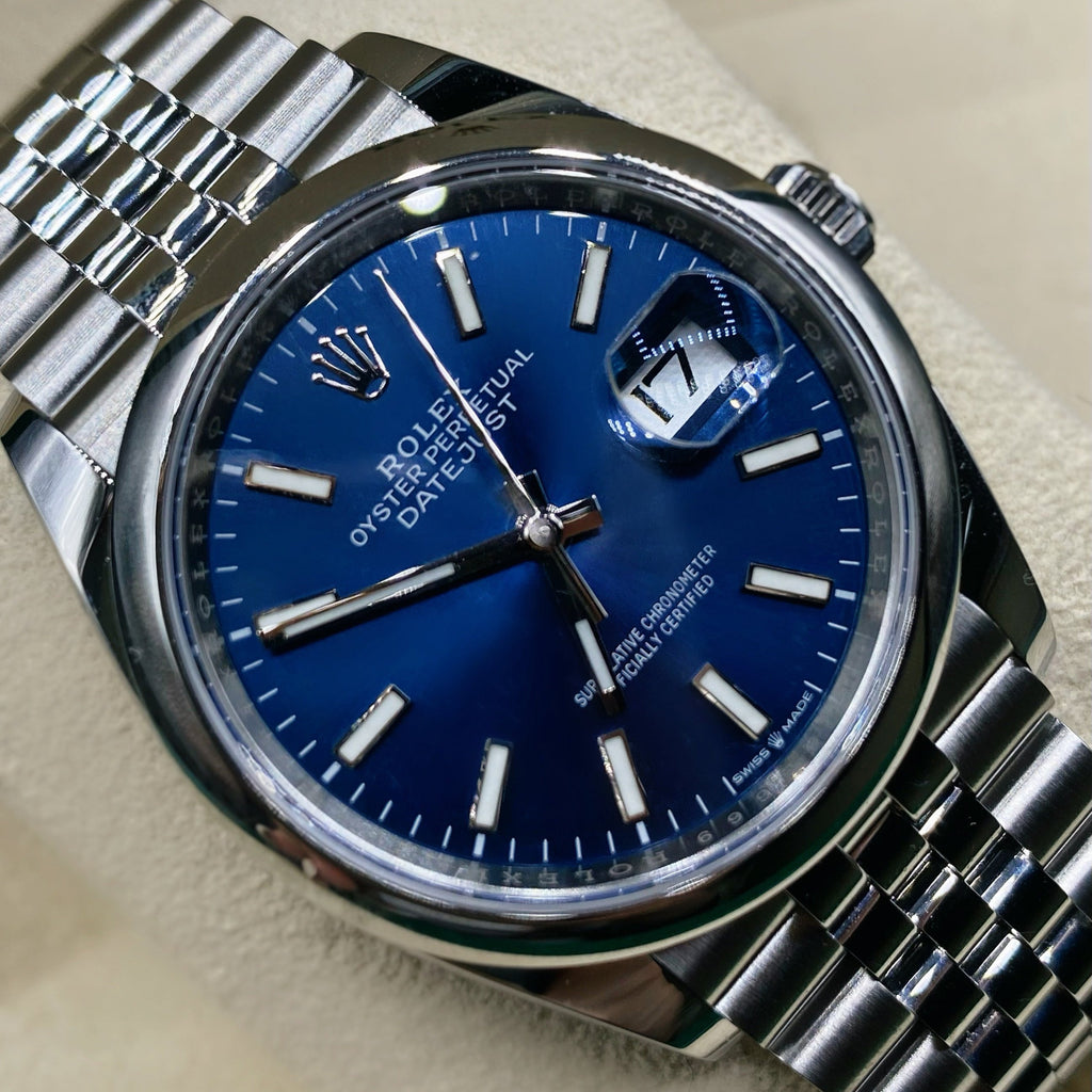 Rolex Datejust 36mm - Ref: 126200-0005 - Blue Stick Dial, Stainless Steel Jubilee Bracelet Watch