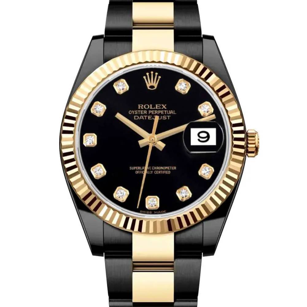 Rolex Datejust 36mm - Ref: 116233BKDO (PVD) - Black Diamond Dial, Two Tone Black PVD & 18K Yellow Gold Oyster Bracelet Watch