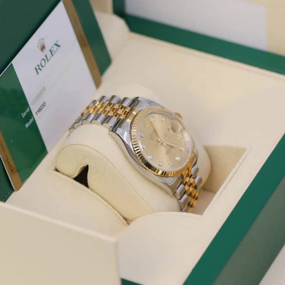 Rolex Datejust 36mm - Ref: 116233CDJ - Champagne Diamond Dial, Two Tone Stainless Steel & 18K Yellow Gold Jubilee Bracelet Watch