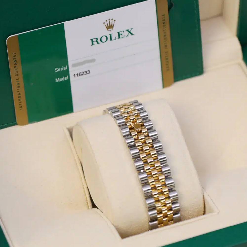 Rolex Datejust 36mm - Ref: 116233CDJ - Champagne Diamond Dial, Two Tone Stainless Steel & 18K Yellow Gold Jubilee Bracelet Watch