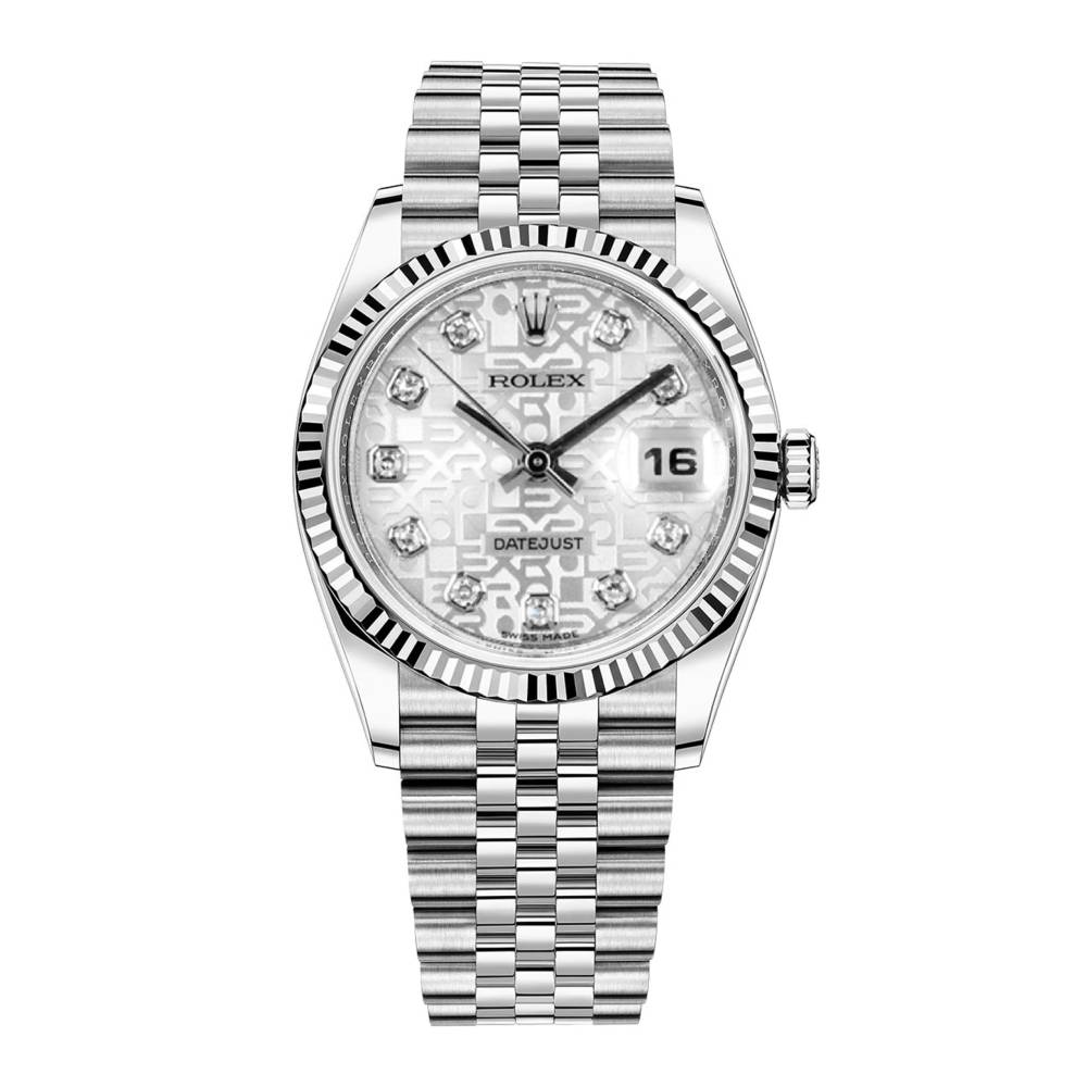 Rolex Datejust 36mm - Ref: 116234 SJDJ - Silver Jubilee Diamond Dial, Stainless Steel Jubilee Bracelet Watch