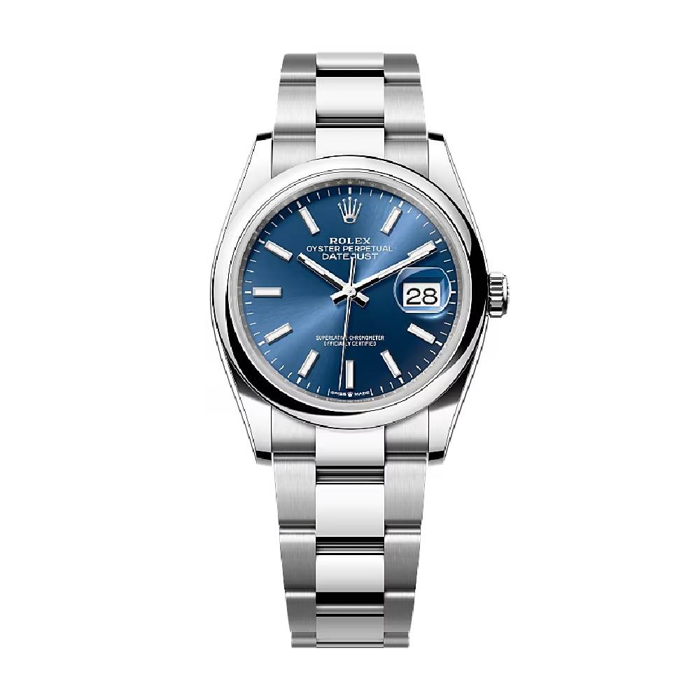 Rolex Datejust 36mm - Ref: 126200-0006 - Blue Stick Dial, Stainless Steel Oyster Bracelet Watch