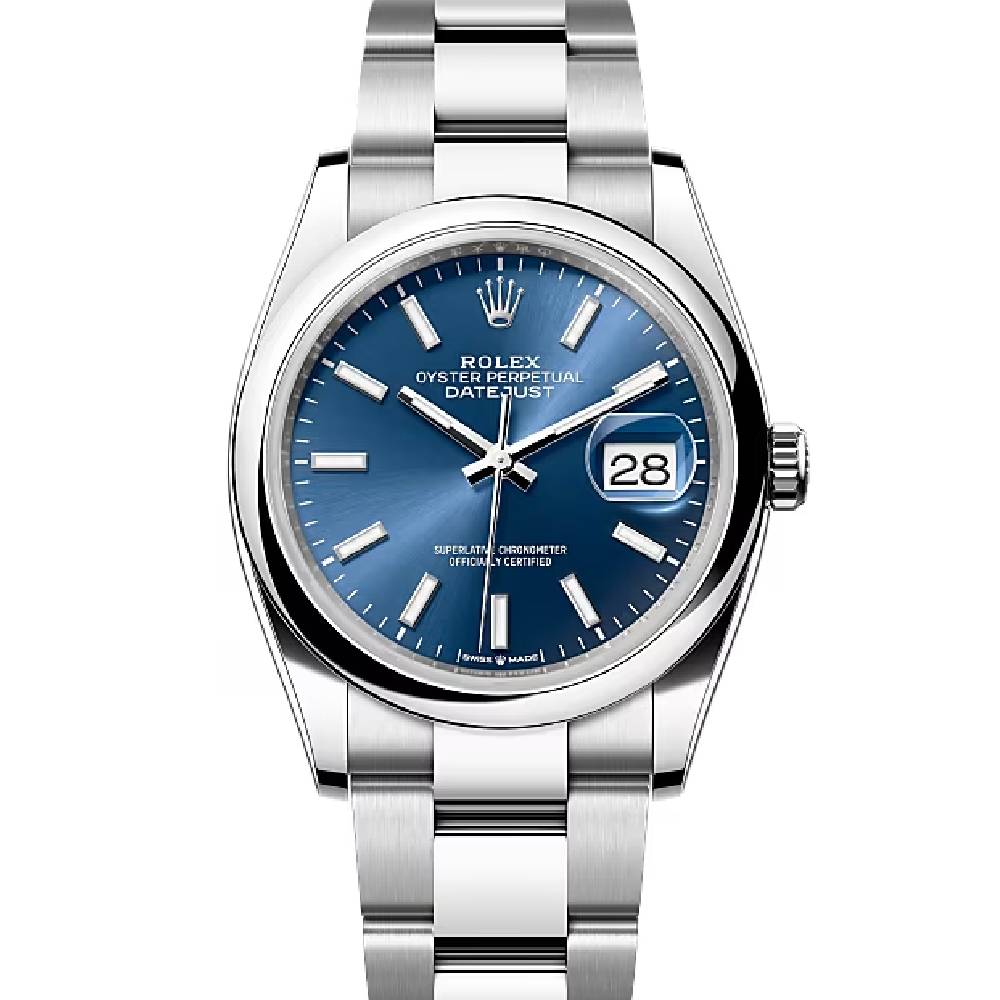 Rolex Datejust 36mm - Ref: 126200-0006 - Blue Stick Dial, Stainless Steel Oyster Bracelet Watch