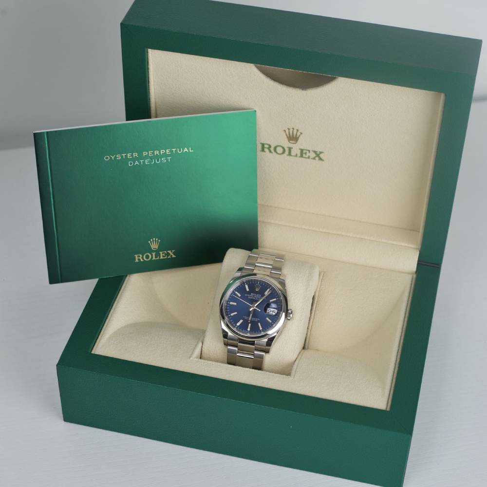 Rolex Datejust 36mm - Ref: 126200-0006 - Blue Stick Dial, Stainless Steel Oyster Bracelet Watch