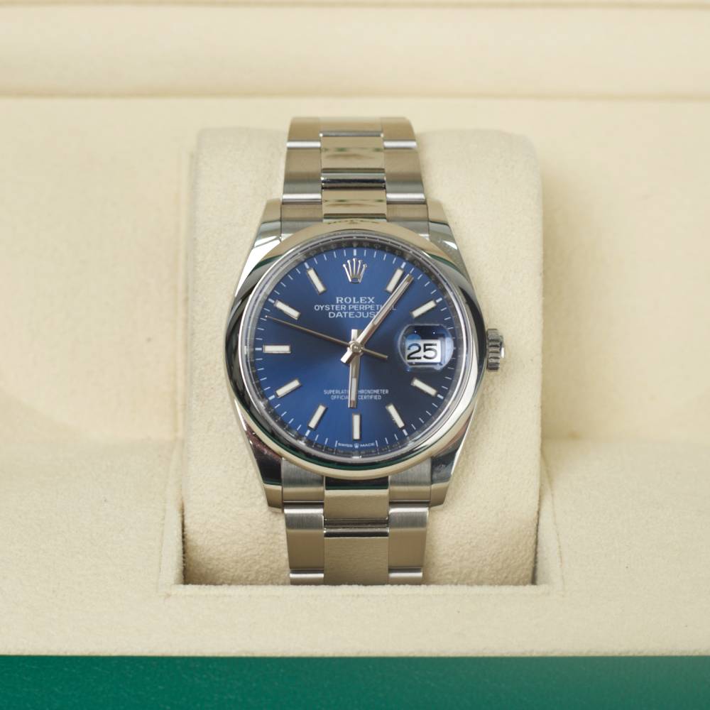 Rolex Datejust 36mm - Ref: 126200-0006 - Blue Stick Dial, Stainless Steel Oyster Bracelet Watch