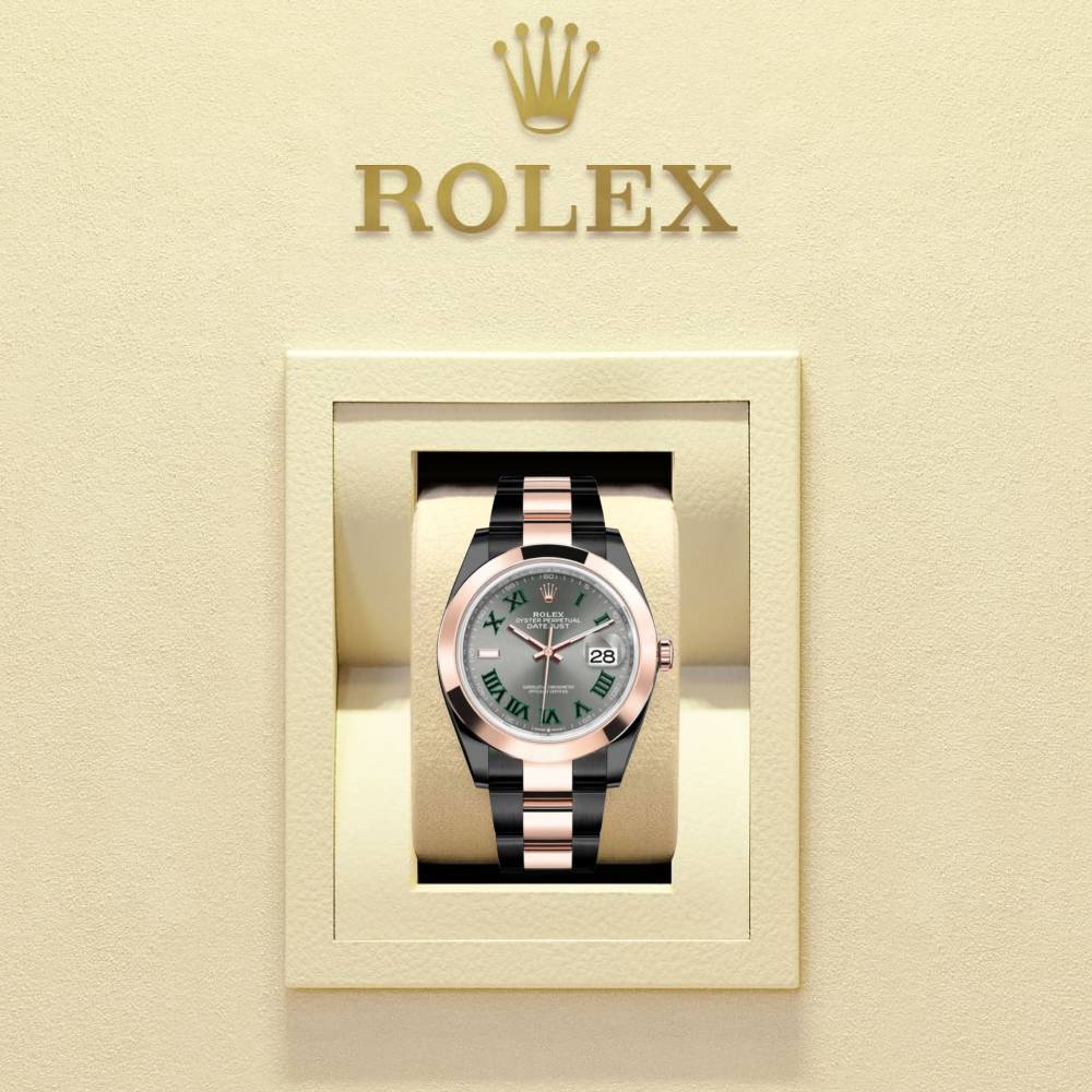 Rolex Datejust 36mm - Ref: 126201-0030 (PVD) - Slate Grey Wimbledon Roman Dial, Black PVD Stainless Steel Oyster Bracelet Watch