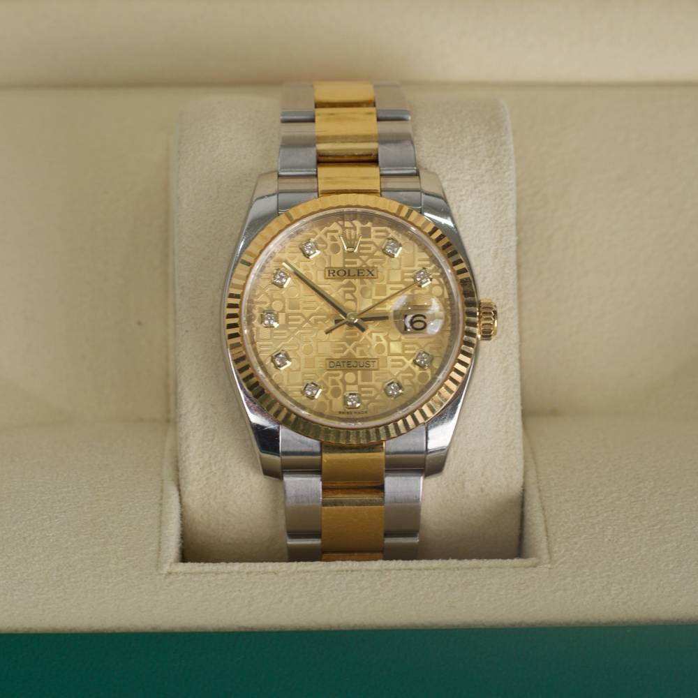 Rolex Datejust 36mm - Ref: 126233-0034 - Champagne Jubilee Diamond Dial, Two Tone Stainless Steel & 18K Yellow Gold Oyster Bracelet Watch