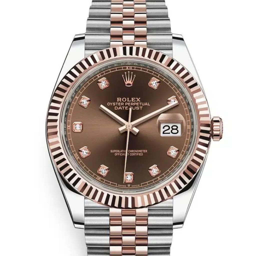 Rolex Datejust 41mm - Ref: 126331-0004 - Chocolate Diamond Dial, Two Tone Stainless Steel & 18K Rose Gold Jubilee Bracelet Men's Watch