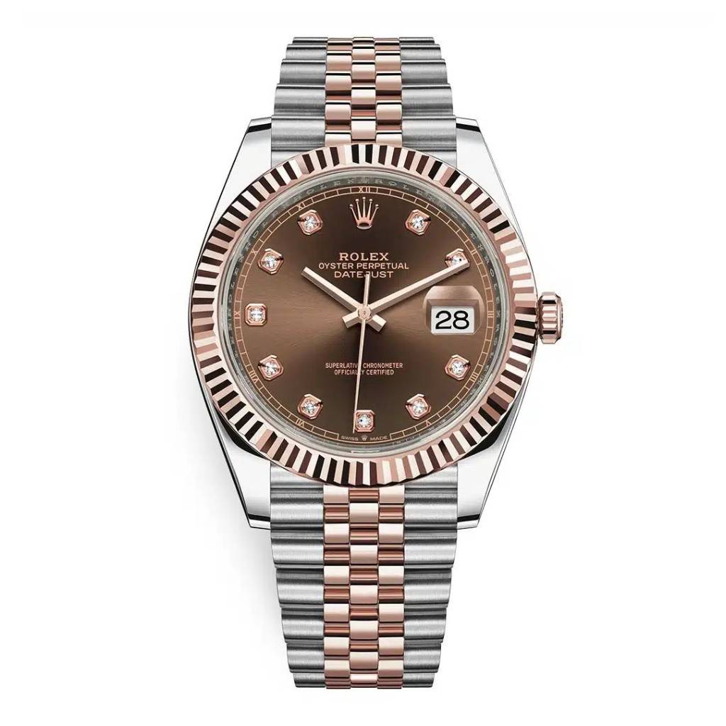 Rolex Datejust 41mm - Ref: 126331-0004 - Chocolate Diamond Dial, Two Tone Stainless Steel & 18K Rose Gold Jubilee Bracelet Men's Watch