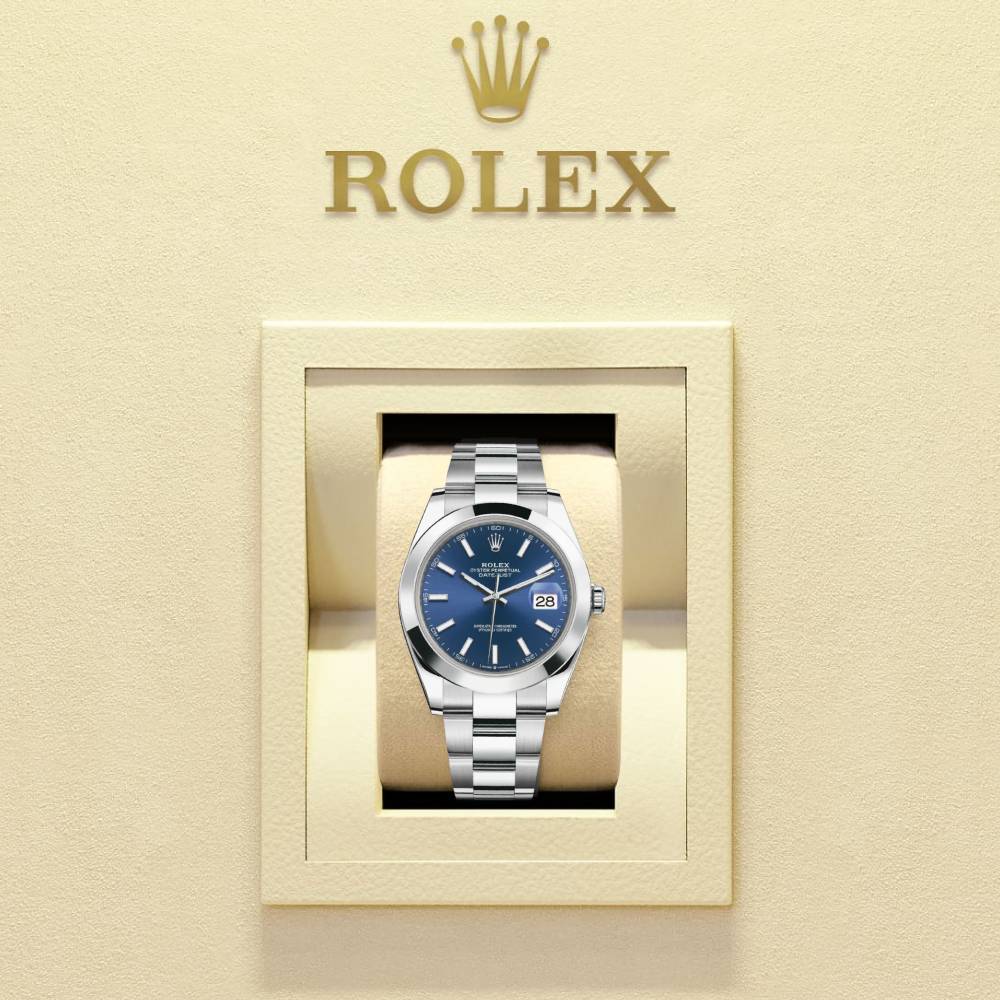 Rolex Datejust 41mm - Ref: 126300-0001 - Blue Dial, Stainless Steel Oyster Bracelet Men's Watch