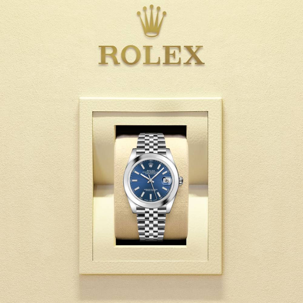 Rolex Datejust 41mm - Ref: 126300-0002 - Blue Dial, Stainless Steel Jubilee Bracelet Men's Watch