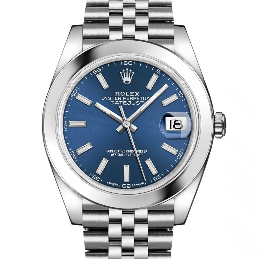 Rolex Datejust 41mm - Ref: 126300-0002 - Blue Dial, Stainless Steel Jubilee Bracelet Men's Watch