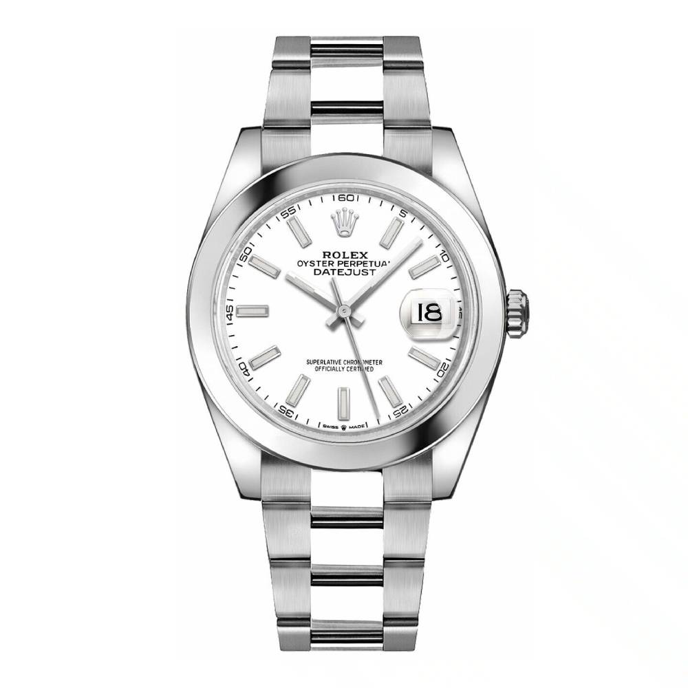 Rolex Datejust 41mm - Ref: 126300-0005 - White Dial, Stainless Steel Oyster Bracelet Men's Watch