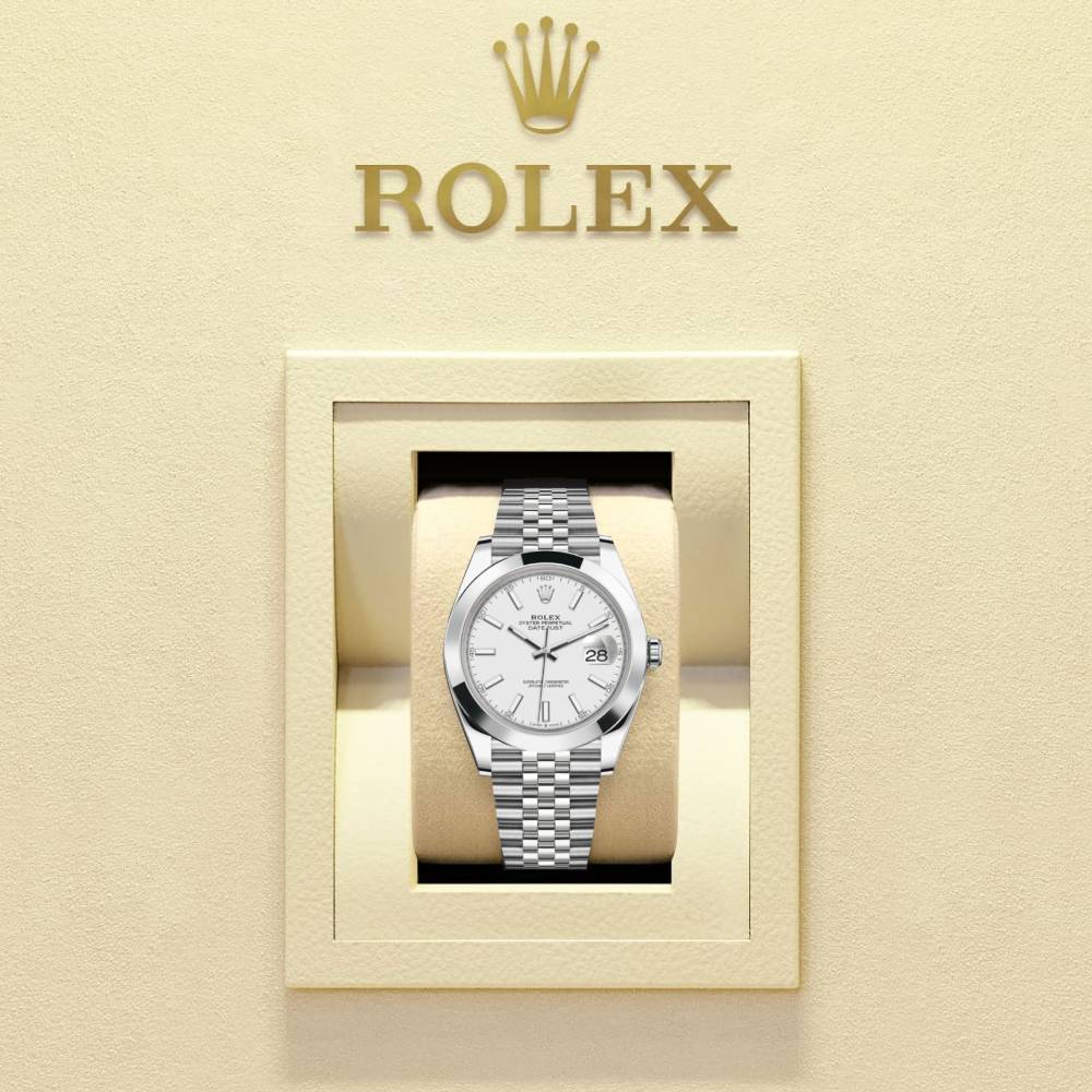 Rolex Datejust 41mm - Ref: 126300-0006 - White Dial, Stainless Steel Jubilee Bracelet Men's Watch