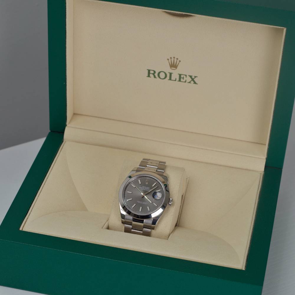 Rolex Datejust 41mm - Ref: 126300-0007 - Rhodium Grey Dial, Stainless Steel Oyster Bracelet Men's Watch