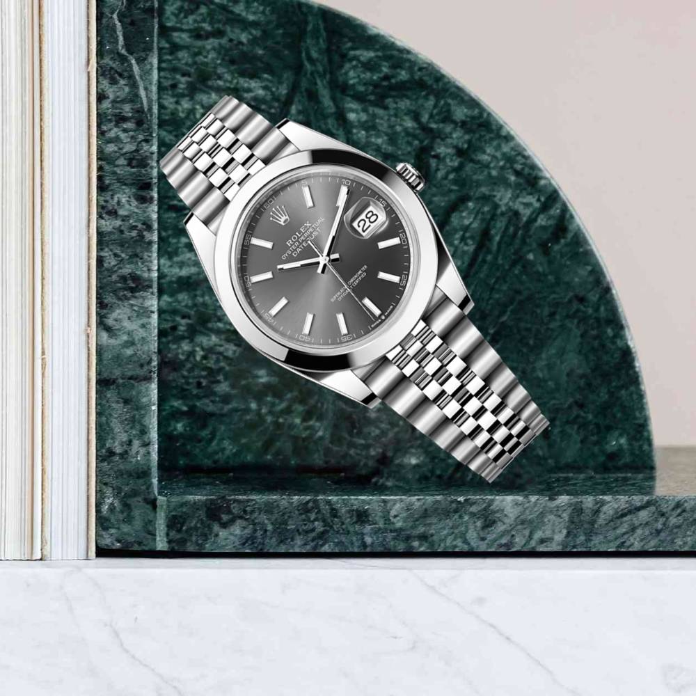 Rolex Datejust 41mm - Ref: 126300-0008 - Slate Grey Dial, Stainless Steel Jubilee Bracelet Men's Watch