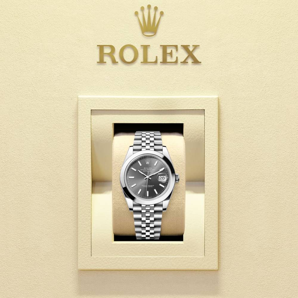 Rolex Datejust 41mm - Ref: 126300-0008 - Slate Grey Dial, Stainless Steel Jubilee Bracelet Men's Watch