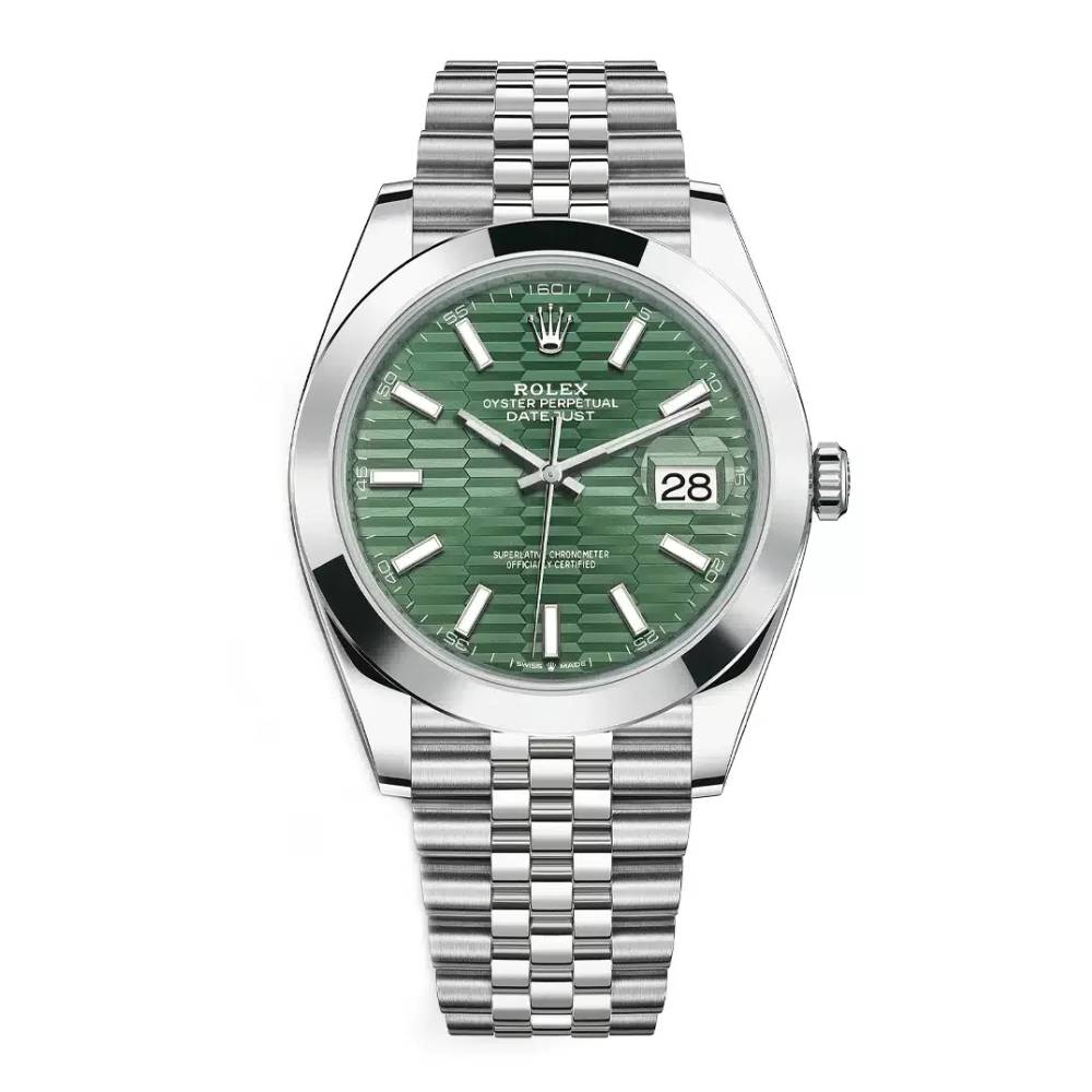 Rolex Datejust 41mm - Ref: 126300 - Green Dial, Stainless Steel Jubilee Bracelet Men's Watch