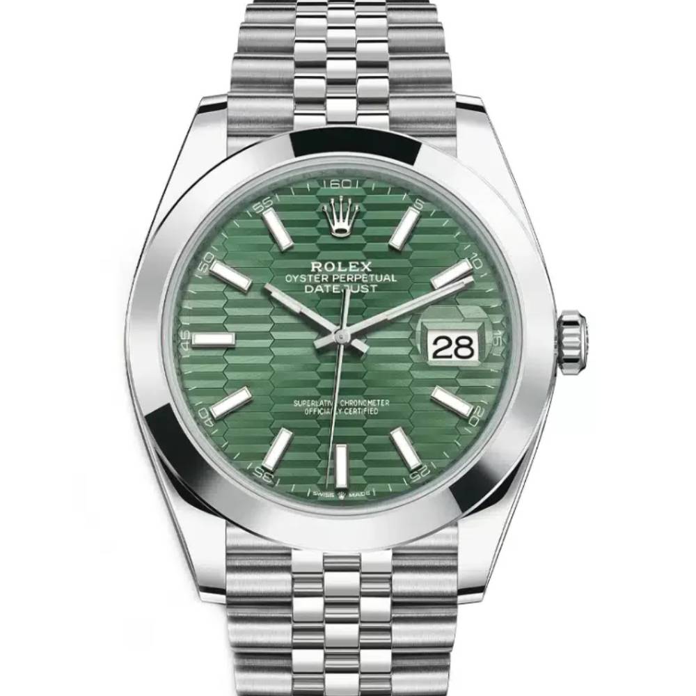 Rolex Datejust 41mm - Ref: 126300 - Green Dial, Stainless Steel Jubilee Bracelet Men's Watch