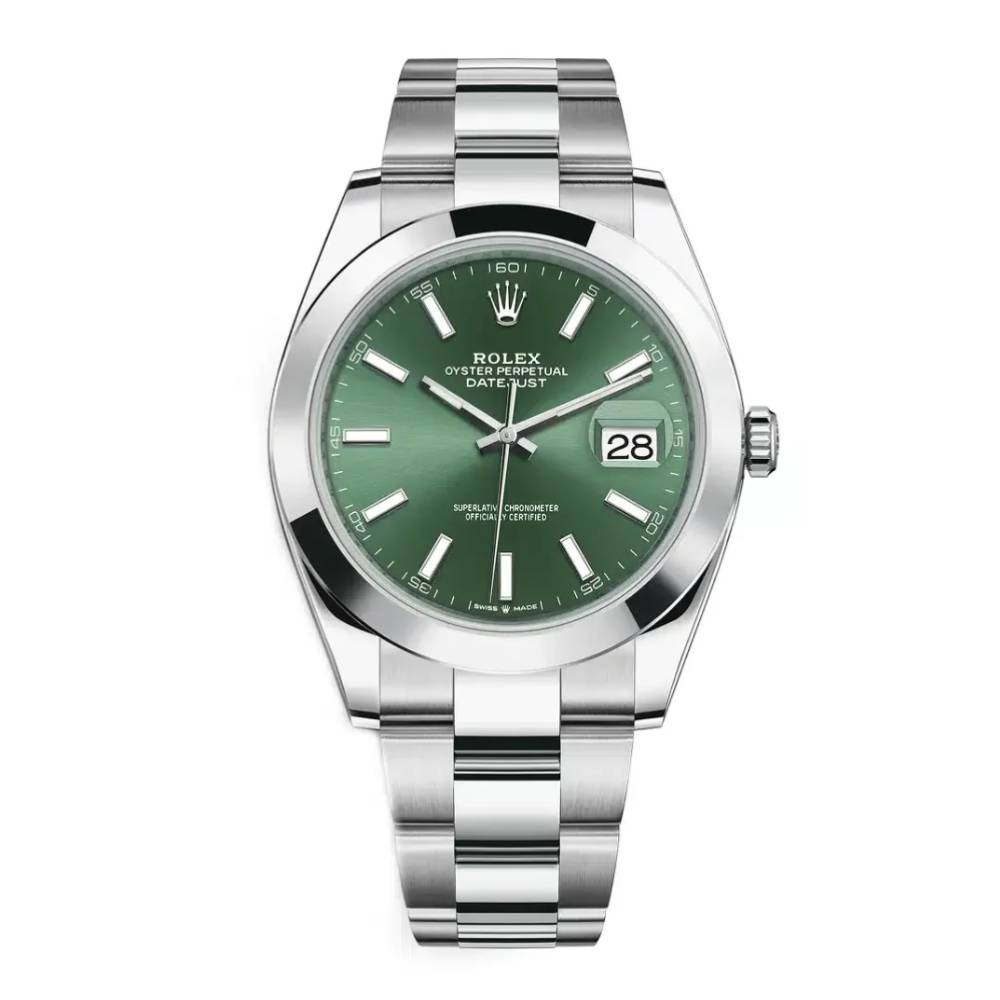 Rolex Datejust 41mm - Ref: 126300 - Green Dial, Stainless Steel Oyster Bracelet Men's Watch