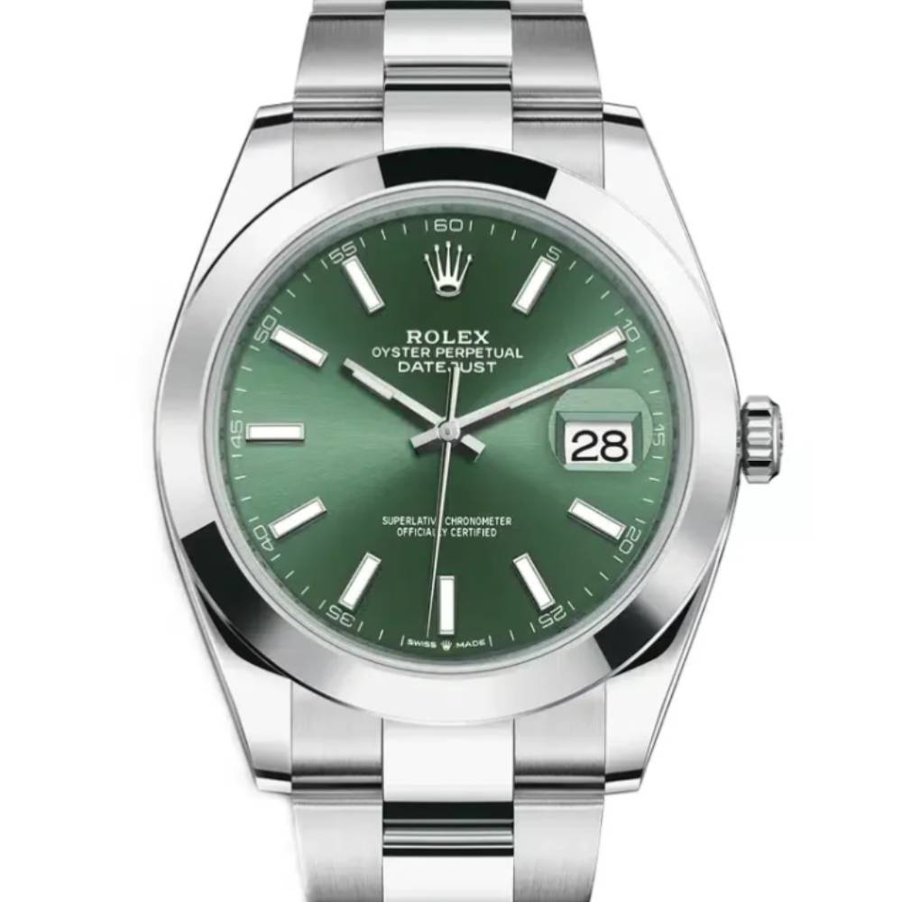 Rolex Datejust 41mm - Ref: 126300 - Green Dial, Stainless Steel Oyster Bracelet Men's Watch