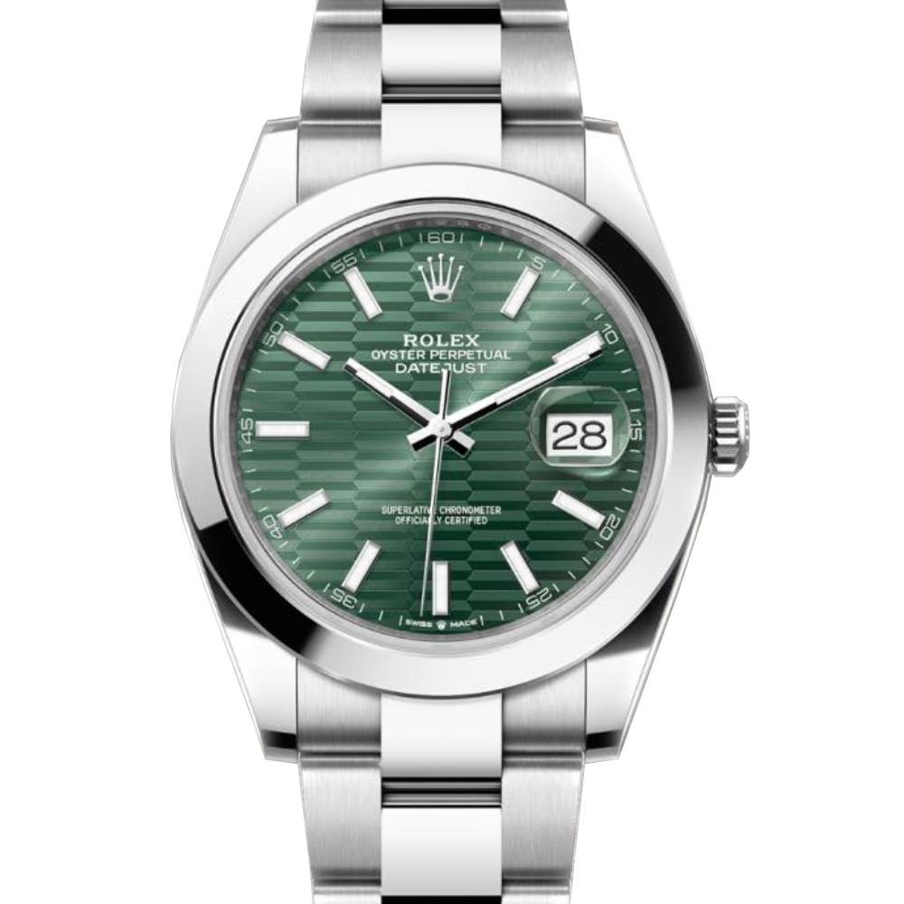 Rolex Datejust 41mm - Ref: 126300 - Green Dial, Stainless Steel Oyster Bracelet Men's Watch