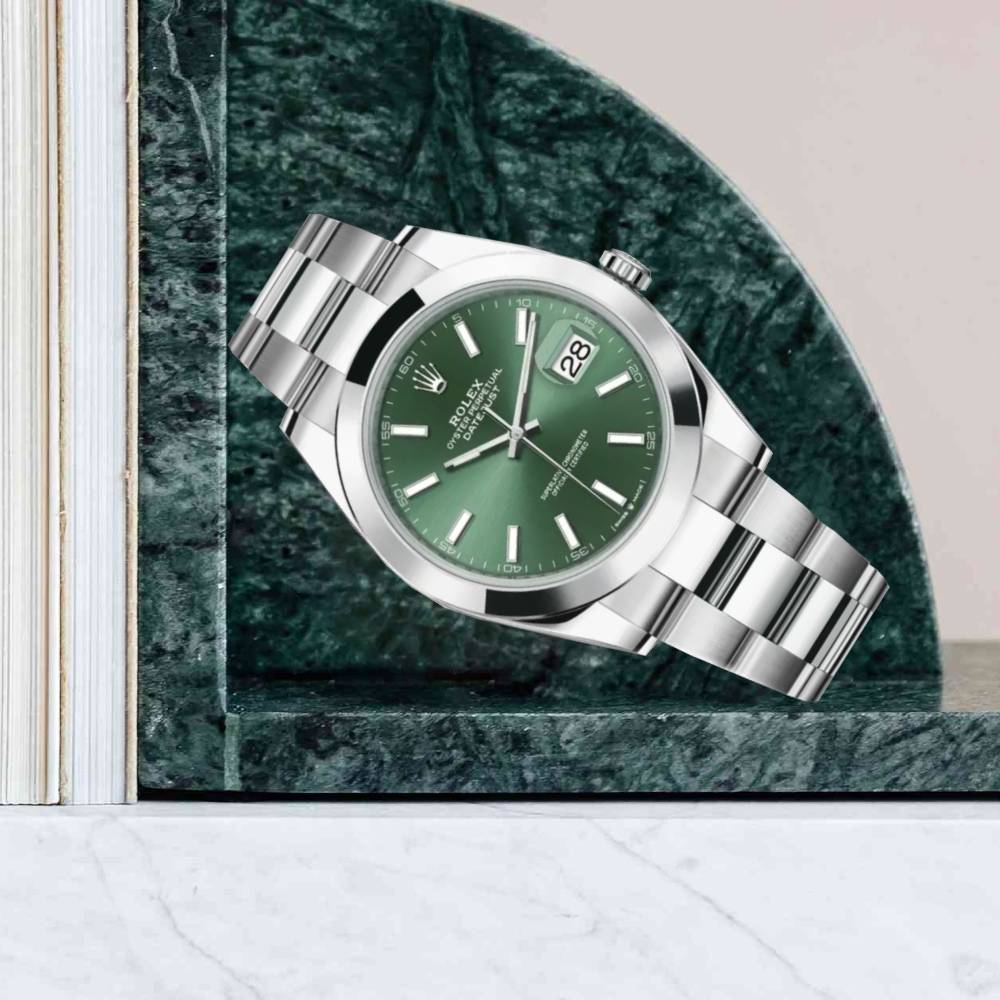 Rolex Datejust 41mm - Ref: 126300 - Green Dial, Stainless Steel Oyster Bracelet Men's Watch