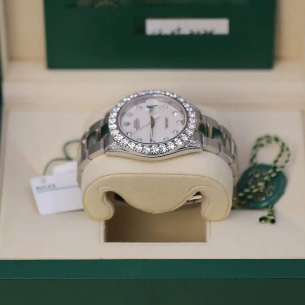 Rolex Datejust 41mm - Ref: 126300 - White Mother of Pearl Diamond Dial & Diamond Bezel, Stainless Steel Oyster Bracelet Men's Watch