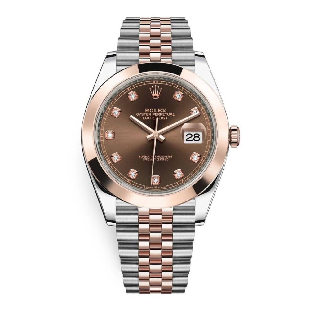 Rolex Datejust 41mm - Ref: 126301-0004 - Chocolate Diamond Dial, Two Tone Stainless Steel & 18K Rose Gold Jubilee Bracelet Men's Watch