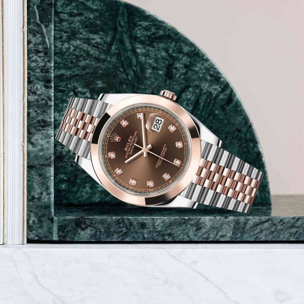 Rolex Datejust 41mm - Ref: 126301-0004 - Chocolate Diamond Dial, Two Tone Stainless Steel & 18K Rose Gold Jubilee Bracelet Men's Watch