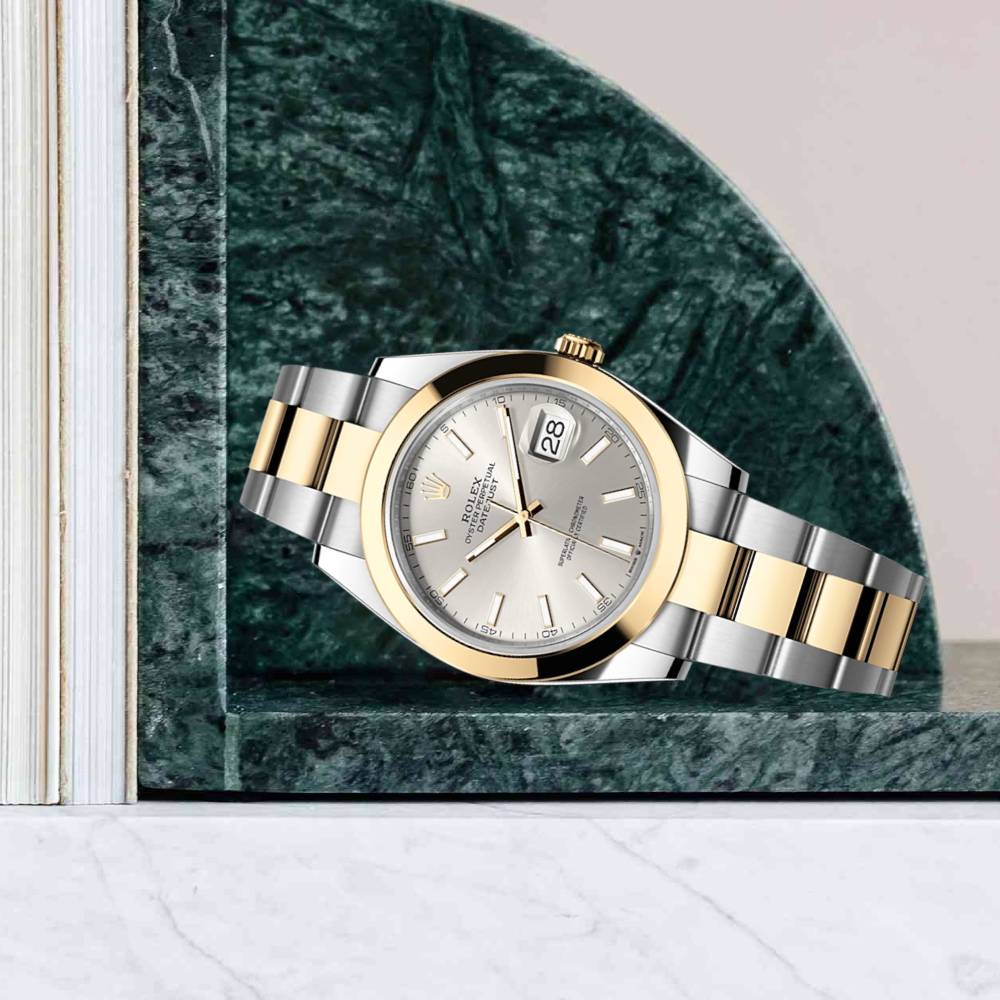 Rolex Datejust 41mm - Ref: 126303-0001 - Silver Stick Dial, Two Tone Stainless Steel & 18K Yellow Gold Oyster Bracelet Men's Watch