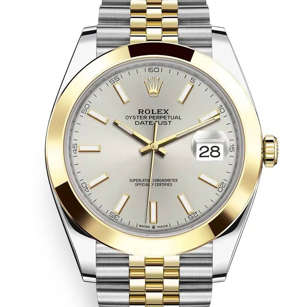 Rolex Datejust 41mm - Ref: 126303-0002 - Silver Stick Dial, Two Tone Stainless Steel & 18K Yellow Gold Jubilee Bracelet Men's Watch