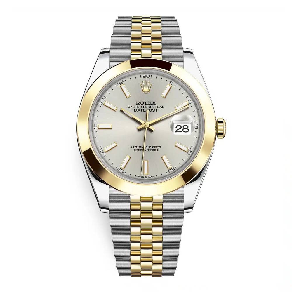 Rolex Datejust 41mm - Ref: 126303-0002 - Silver Stick Dial, Two Tone Stainless Steel & 18K Yellow Gold Jubilee Bracelet Men's Watch