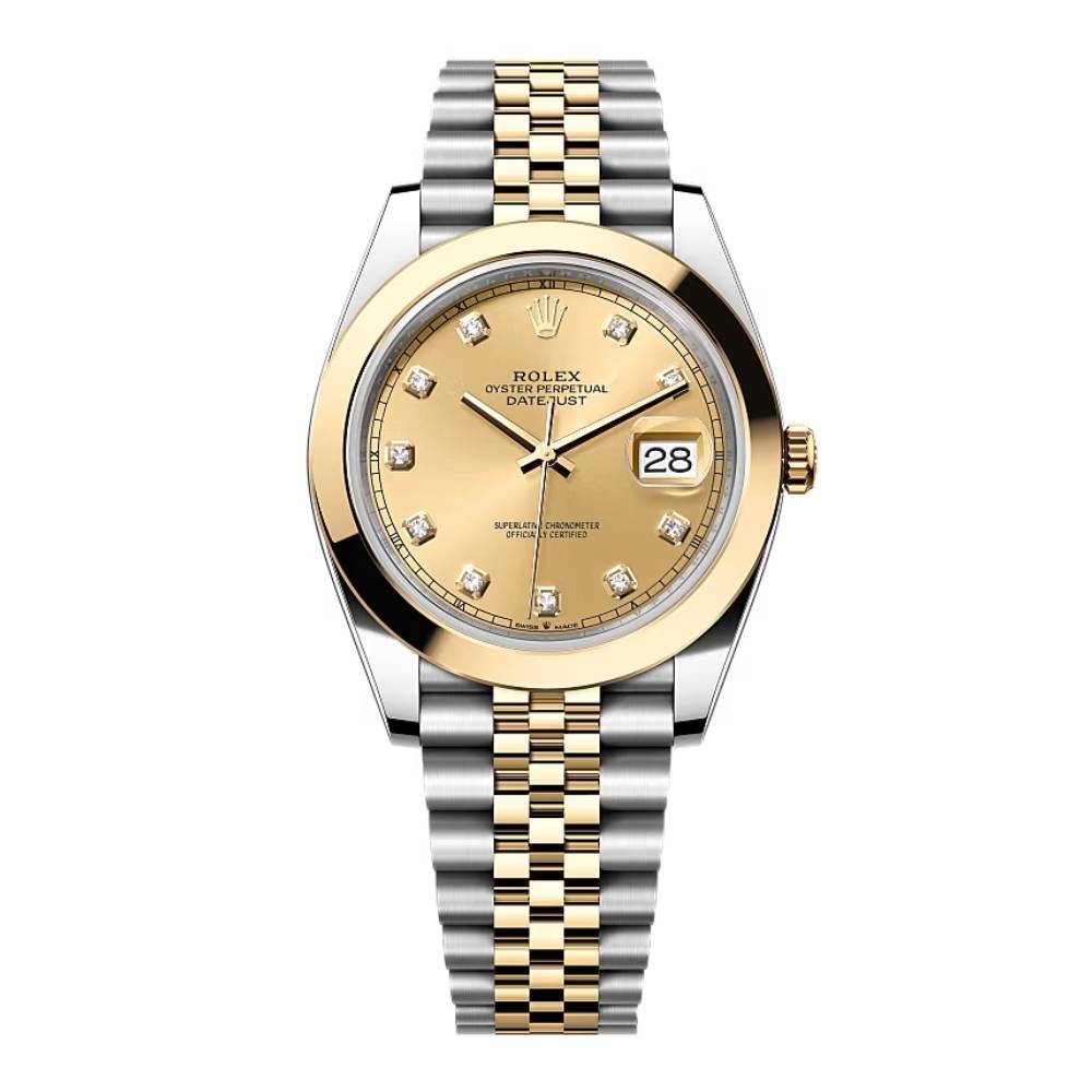 Rolex Datejust 41mm - Ref: 126303-0012 - Champagne 126303-0005 Two Tone Stainless Steel & 18K Yellow Gold Jubilee Bracelet Men's Watch