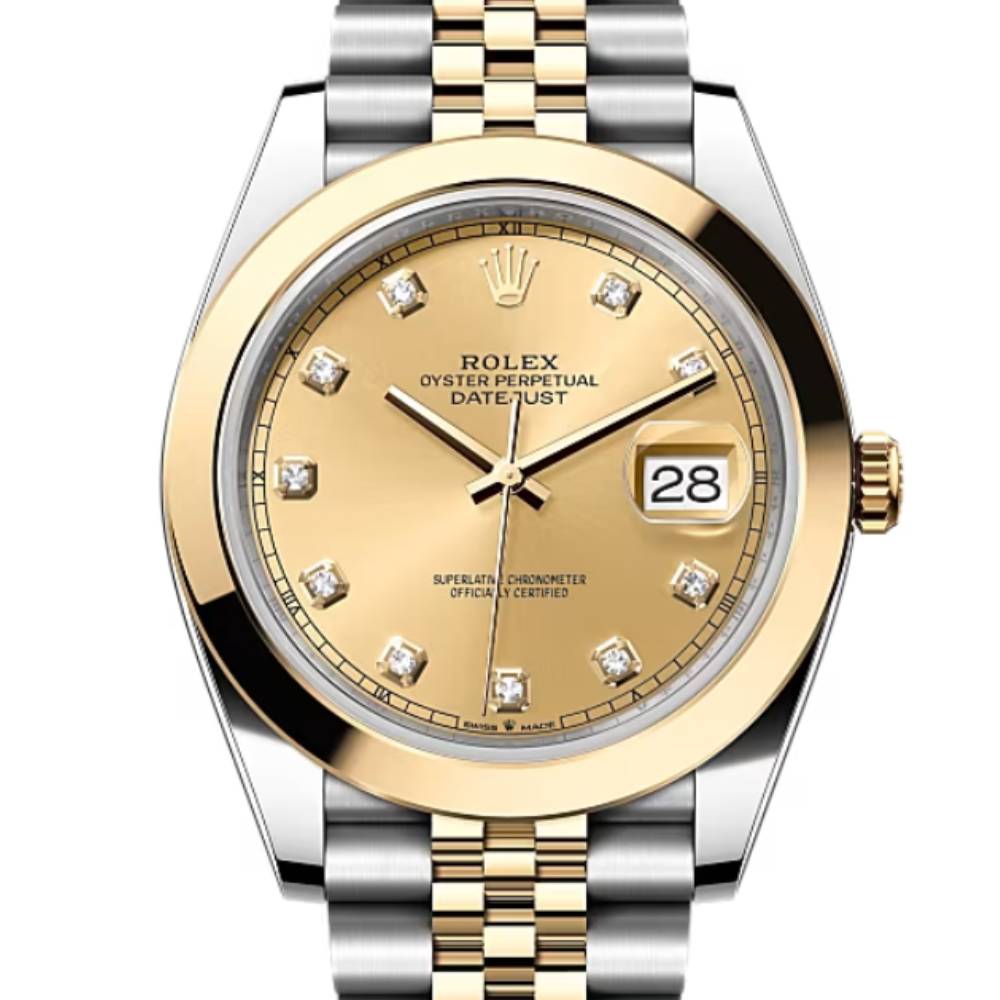 Rolex Datejust 41mm - Ref: 126303-0012 - Champagne 126303-0005 Two Tone Stainless Steel & 18K Yellow Gold Jubilee Bracelet Men's Watch