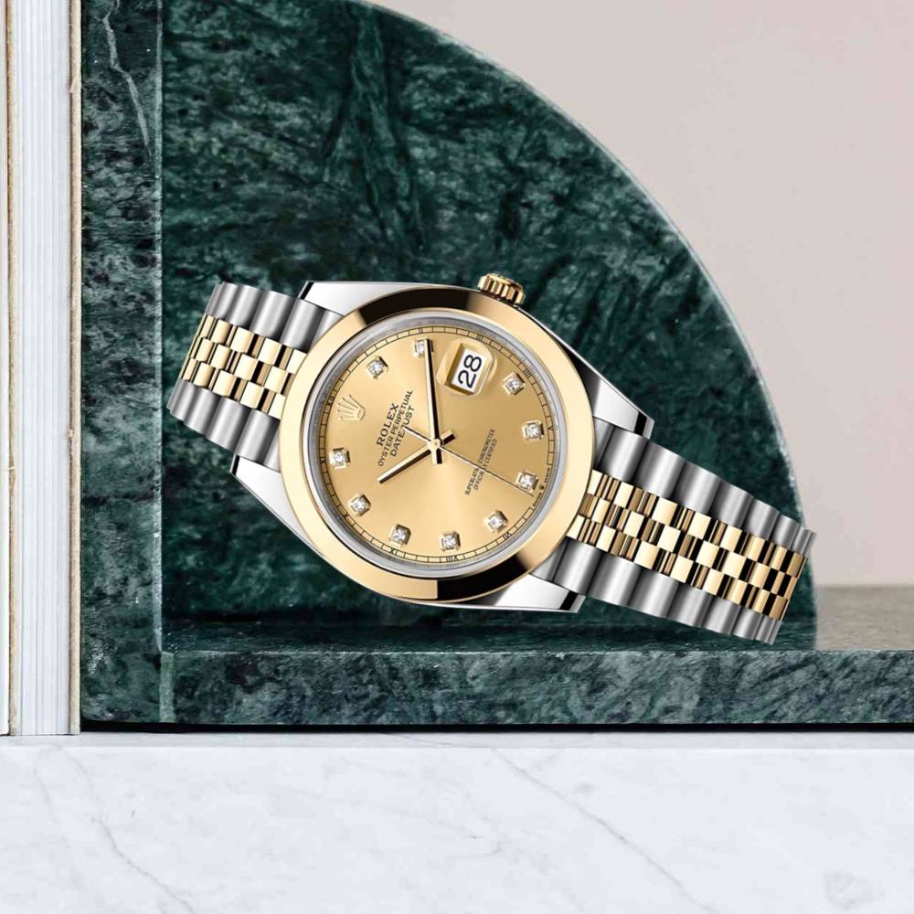 Rolex Datejust 41mm - Ref: 126303-0012 - Champagne 126303-0005 Two Tone Stainless Steel & 18K Yellow Gold Jubilee Bracelet Men's Watch