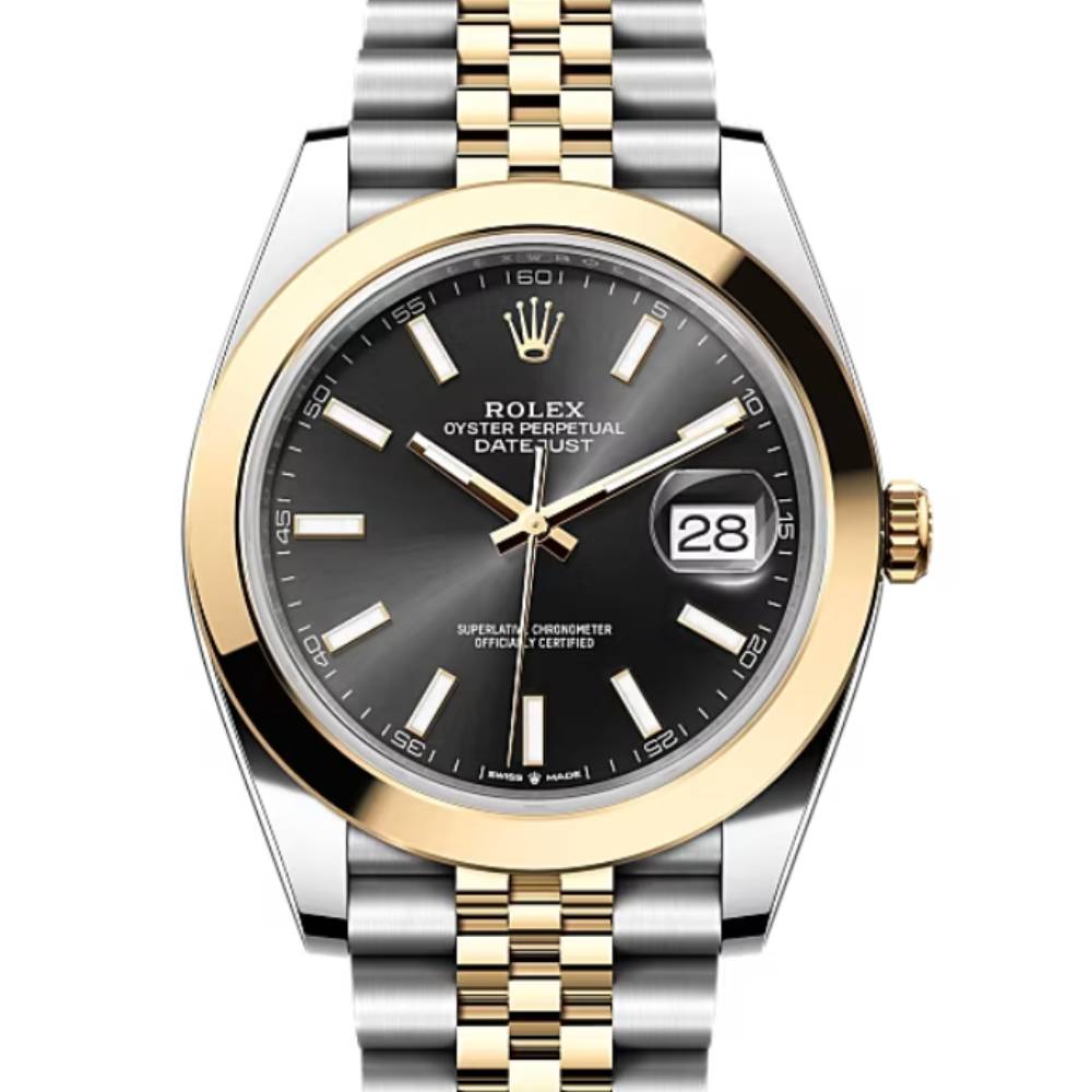 Rolex Datejust 41mm - Ref: 126303-0014 - Black Stick Dial, Two Tone Stainless Steel & 18K Yellow Gold Jubilee Bracelet Men's Watch