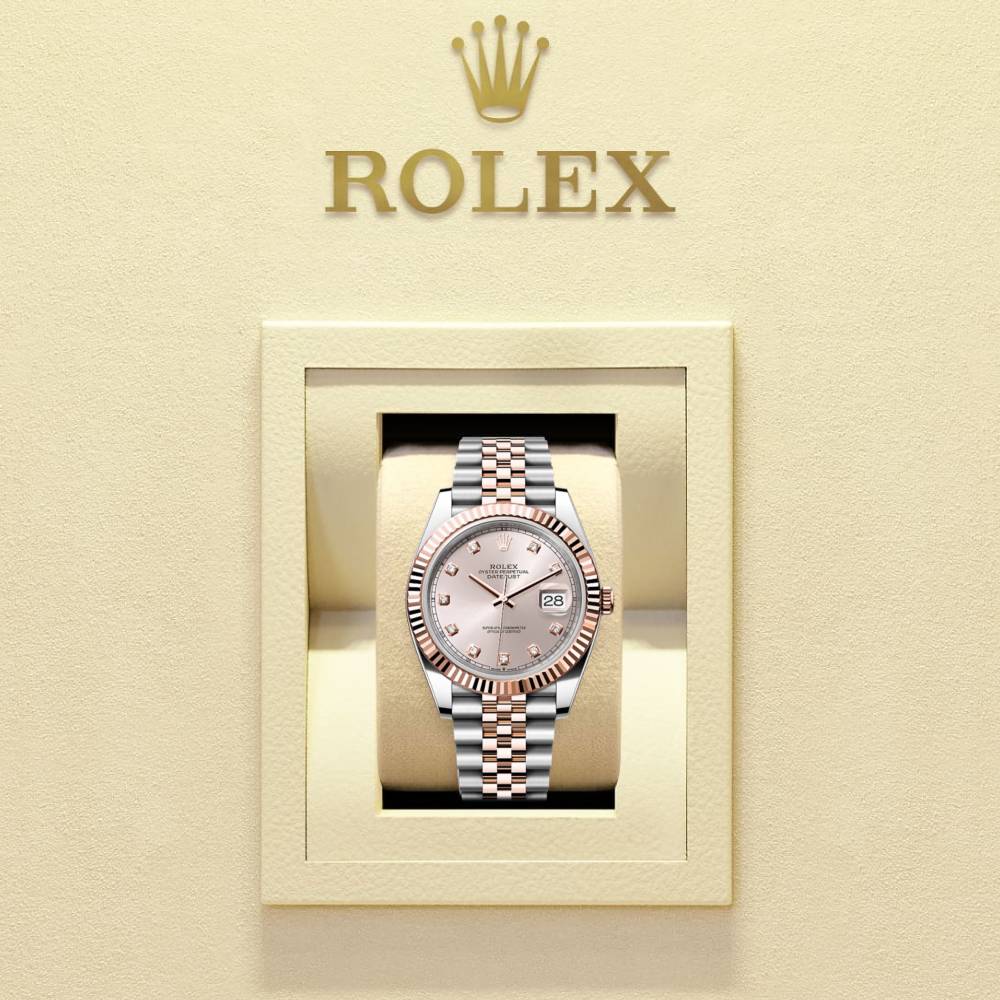 Rolex Datejust 41mm - Ref: 126331-0008 - Sundust Diamond Dial, Two Tone Stainless Steel & 18K Rose Gold Jubilee Bracelet Men's Watch