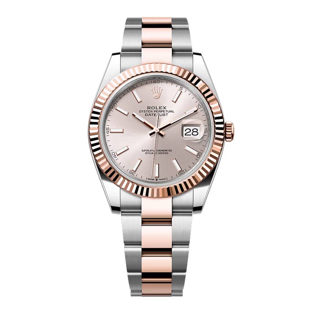 Rolex Datejust 41mm - Ref: 126331-0009 - Sundust Stick Dial, Two Tone Stainless Steel & 18K Rose Gold Oyster Bracelet Men's Watch