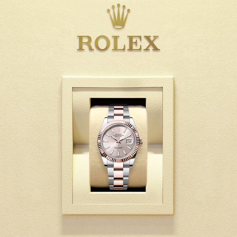 Rolex Datejust 41mm - Ref: 126331-0009 - Sundust Stick Dial, Two Tone Stainless Steel & 18K Rose Gold Oyster Bracelet Men's Watch