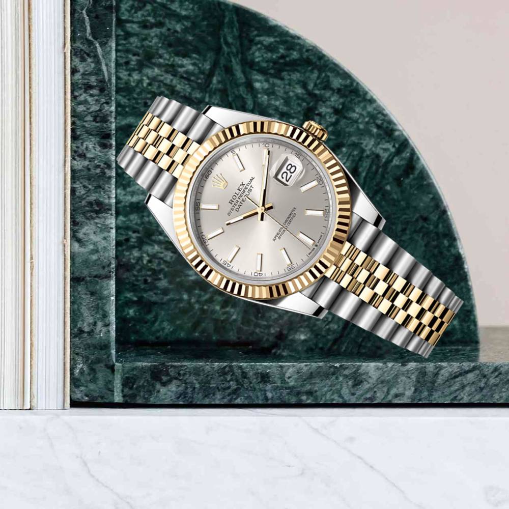 Rolex Datejust 41mm - Ref: 126333-0002 - Silver Diamond Dial, Two Tone Stainless Steel & 18K Yellow Gold Jubilee Bracelet Men's Watch