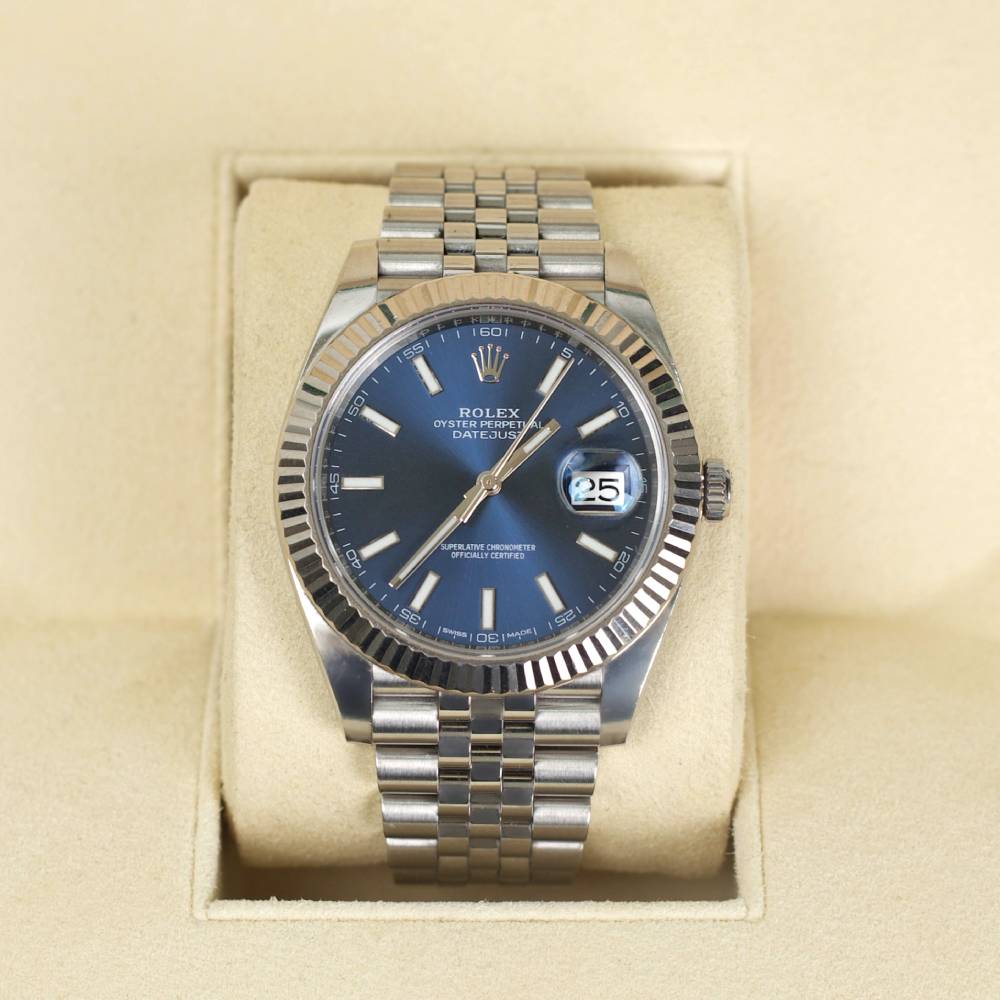 Rolex Datejust 41mm - Ref: 126334-0002 - Blue Stick Dial, Stainless Steel Jubilee Bracelet Men's Watch