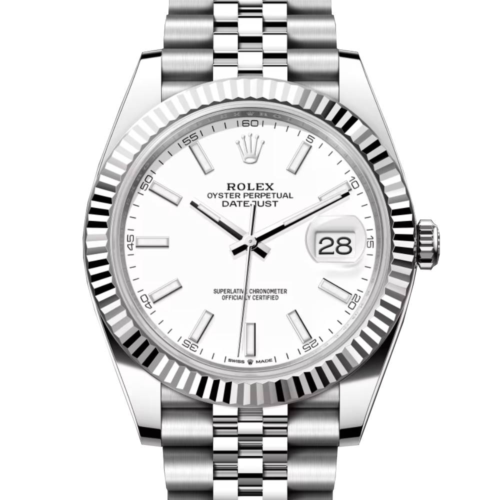 Rolex Datejust 41mm - Ref: 126334-0010 - White Dial, Stainless Steel Jubilee Bracelet Men's Watch