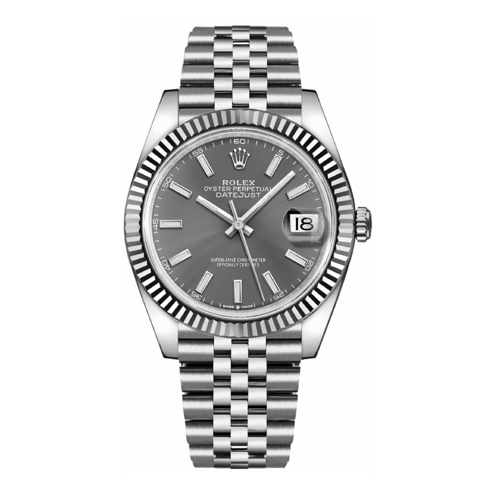 Rolex Datejust 41mm - Ref: 126334-0014 - Rhodium Grey Dial, Stainless Steel Jubilee Bracelet Men's Watch