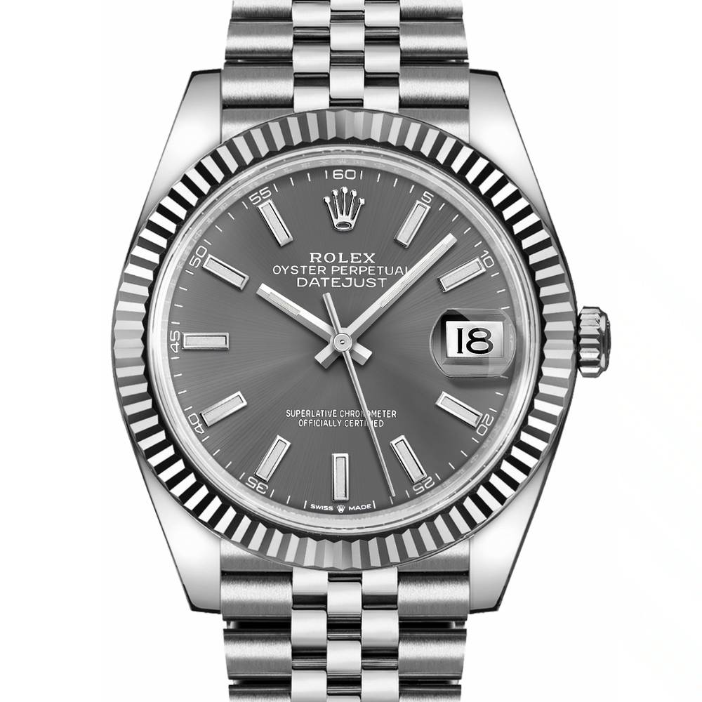 Rolex Datejust 41mm - Ref: 126334-0014 - Rhodium Grey Dial, Stainless Steel Jubilee Bracelet Men's Watch