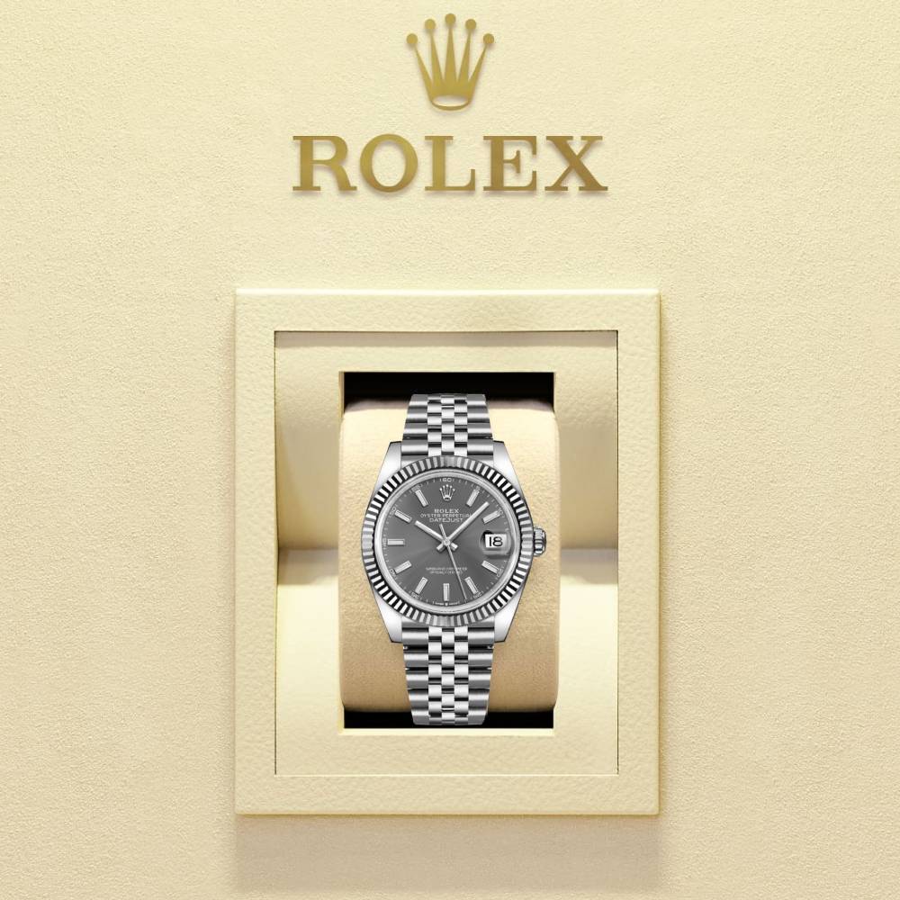 Rolex Datejust 41mm - Ref: 126334-0014 - Rhodium Grey Dial, Stainless Steel Jubilee Bracelet Men's Watch